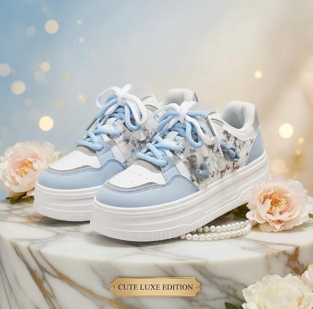 SoftSlipsy Kawaii Bear Platform Sneakers Women Pink Chunky Trainers | Streetwear Comfort Shoes