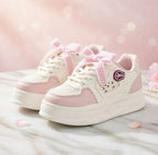 SoftSlipsy Kawaii Cat Platform Sneakers Women | Fish Detail Chunky Trainers, Casual Shoes