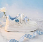 SoftSlipsy Kawaii Cat Platform Sneakers Women – Minimalist Streetwear Trainers