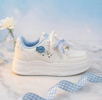 SoftSlipsy Kawaii Cat Platform Sneakers Women | Fish Detail Chunky Trainers, Casual Shoes