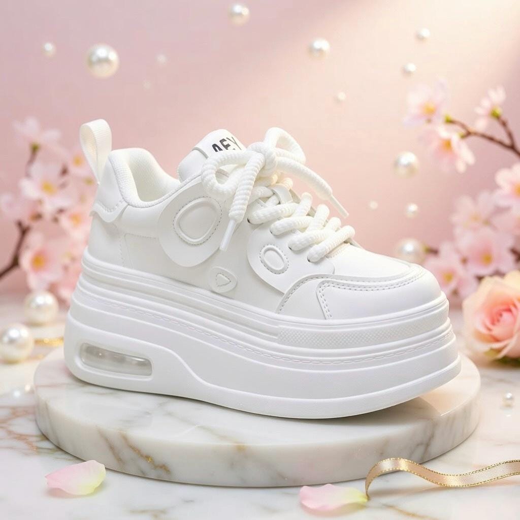 SoftSlipsy Women's Platform Sneakers: Playful Chunky Trainers, Streetwear Comfort Shoes