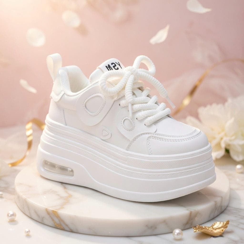 SoftSlipsy Women's Platform Sneakers: Playful Chunky Trainers, Streetwear Comfort Shoes