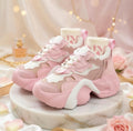 SoftSlipsy Pink Chunky Platform Sneakers | Women's Korean Style Trainers, Soft Girl Streetwear