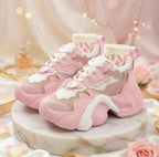 SoftSlipsy Pink Chunky Platform Sneakers | Women's Korean Style Trainers, Soft Girl Streetwear