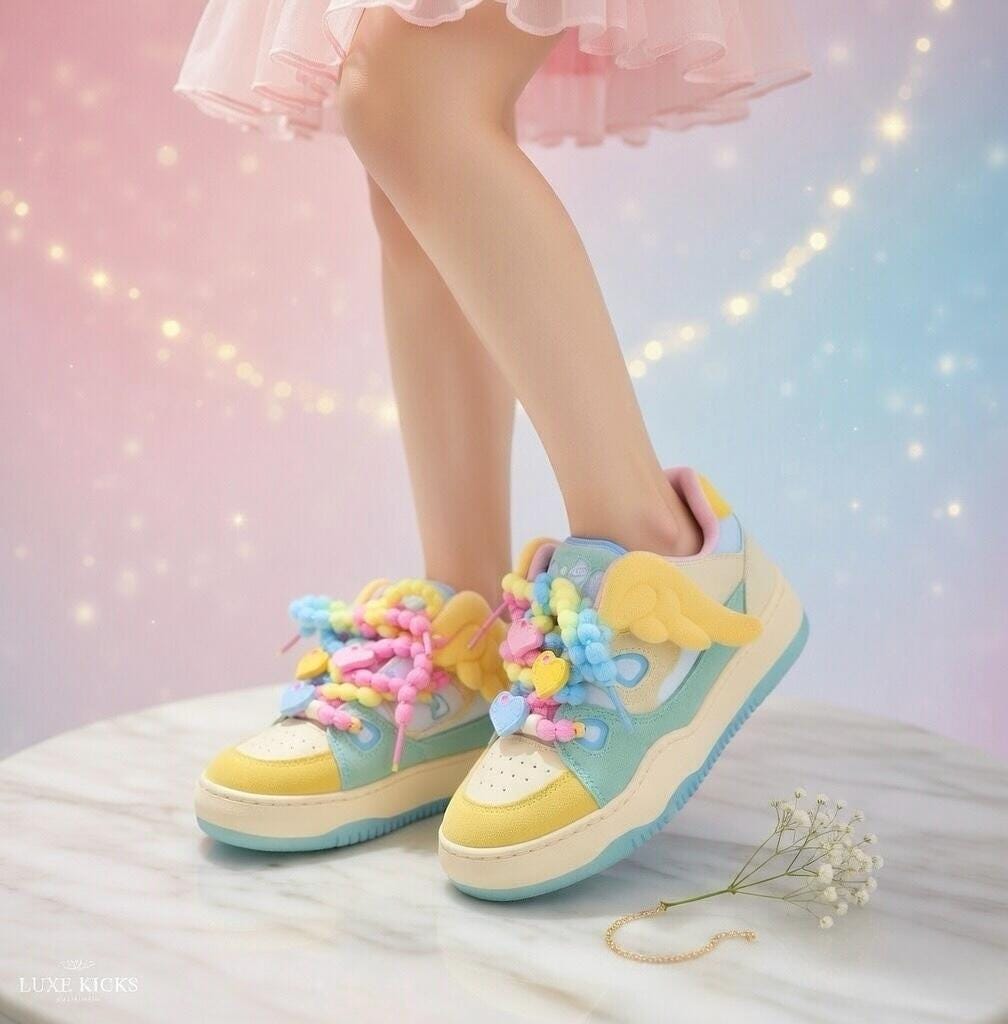 SoftSlipsy Women's Candy Color Platform Sneakers | Chunky Sole Streetwear Trainers