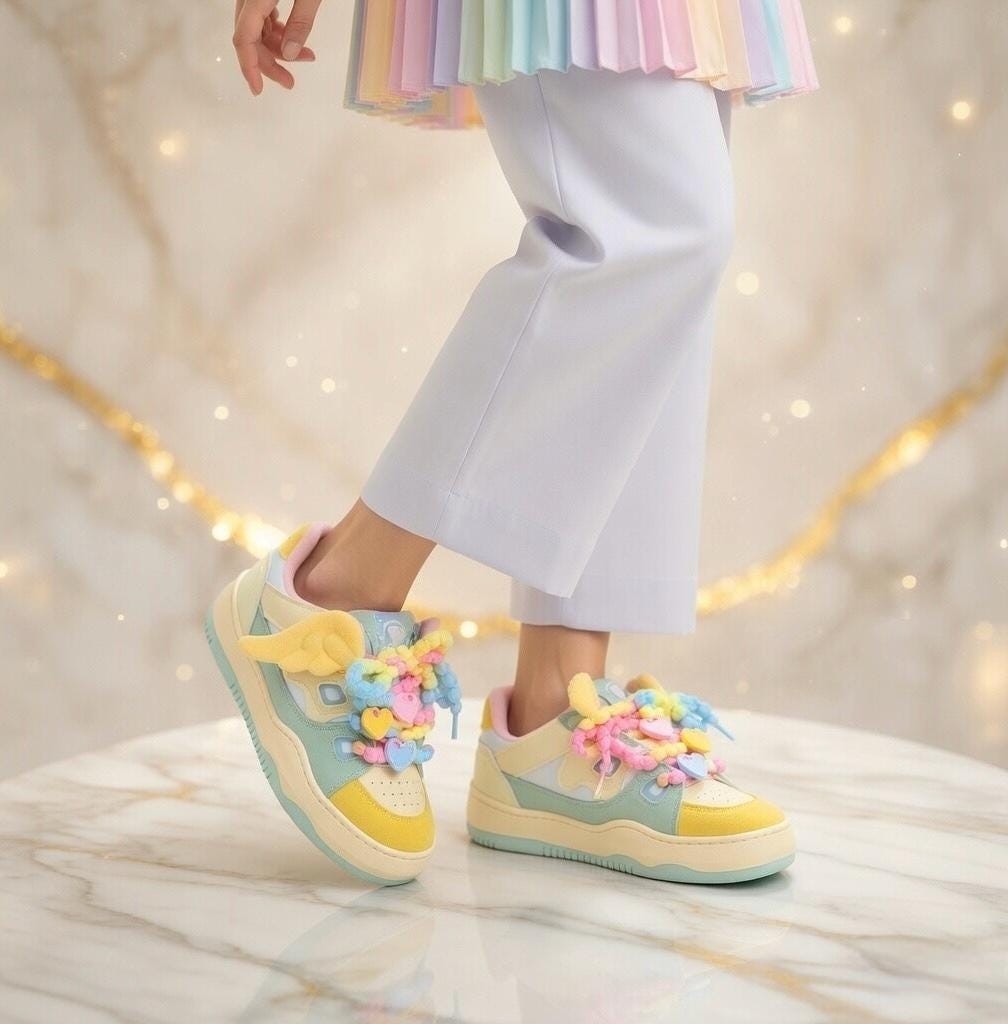 SoftSlipsy Women's Candy Color Platform Sneakers | Chunky Sole Streetwear Trainers