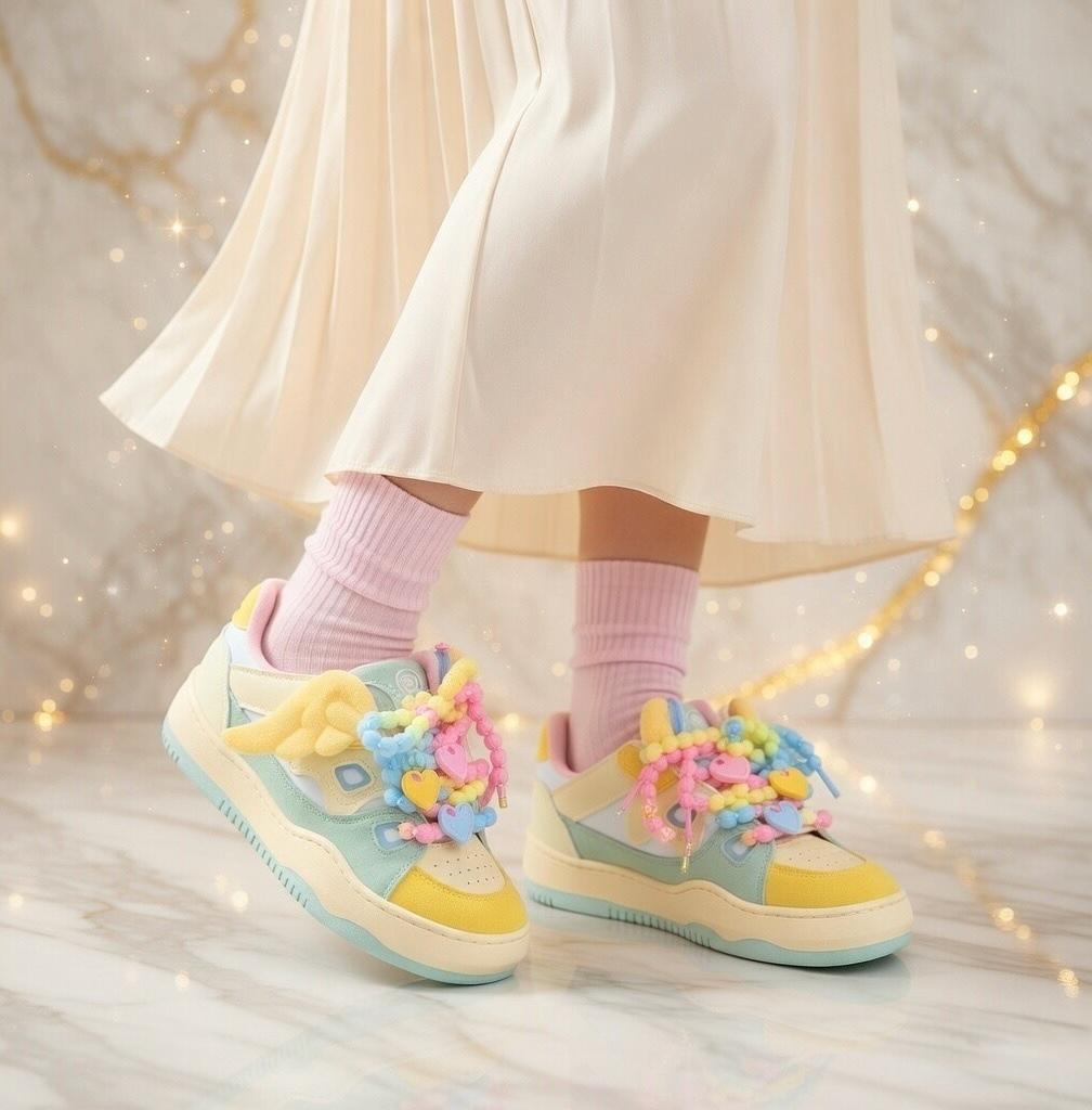 SoftSlipsy Women's Candy Color Platform Sneakers | Chunky Sole Streetwear Trainers