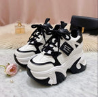 SoftSlipsy Pink Chunky Platform Sneakers | Women's Height Increasing Trainers, Korean Fashion Style