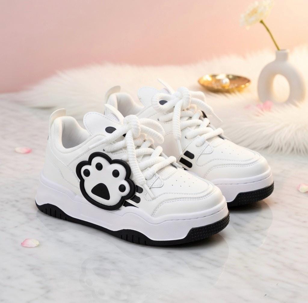 SoftSlipsy Cat Paw Platform Sneakers: Kawaii Chunky Streetwear Trainers