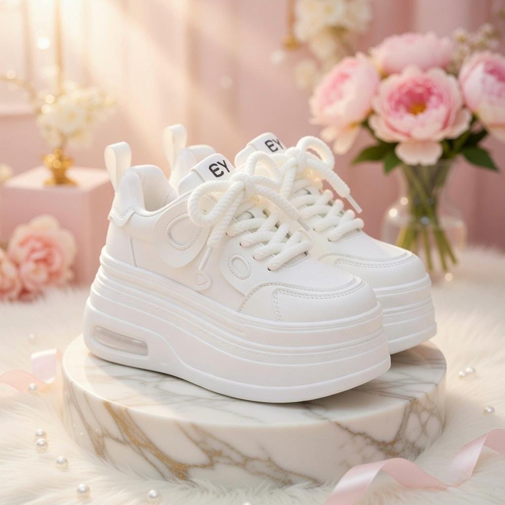 SoftSlipsy Women's Platform Sneakers: Playful Chunky Trainers, Streetwear Comfort Shoes