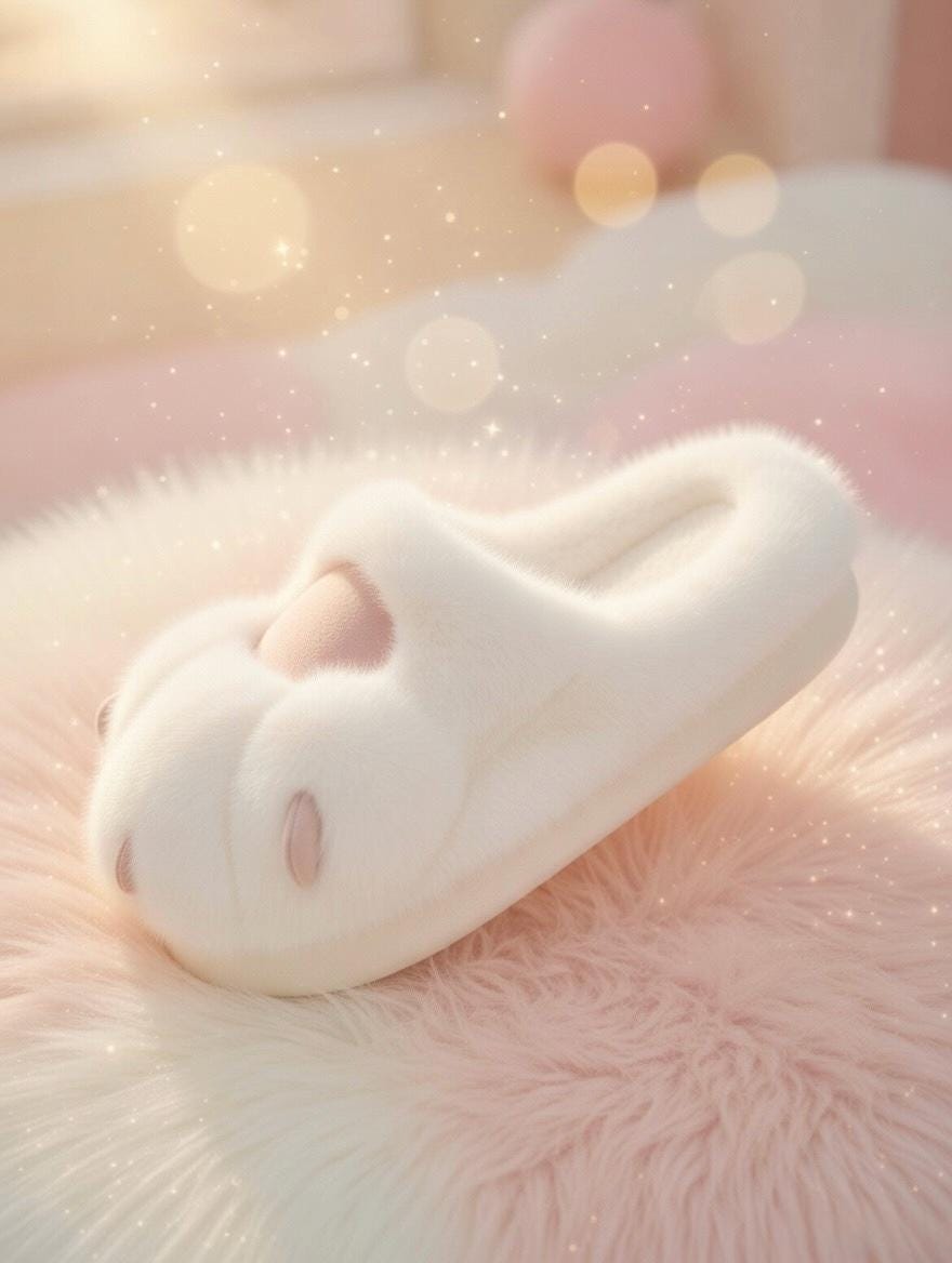 Plush Cat Paw Slippers | Soft Fluffy Indoor House Shoes, Cozy Winter Warmth | SoftSlipsy