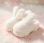Plush Bunny Platform Slippers, Ultra-Soft Cozy House Shoes, Warm Winter Indoor Slipper | SoftSlipsy