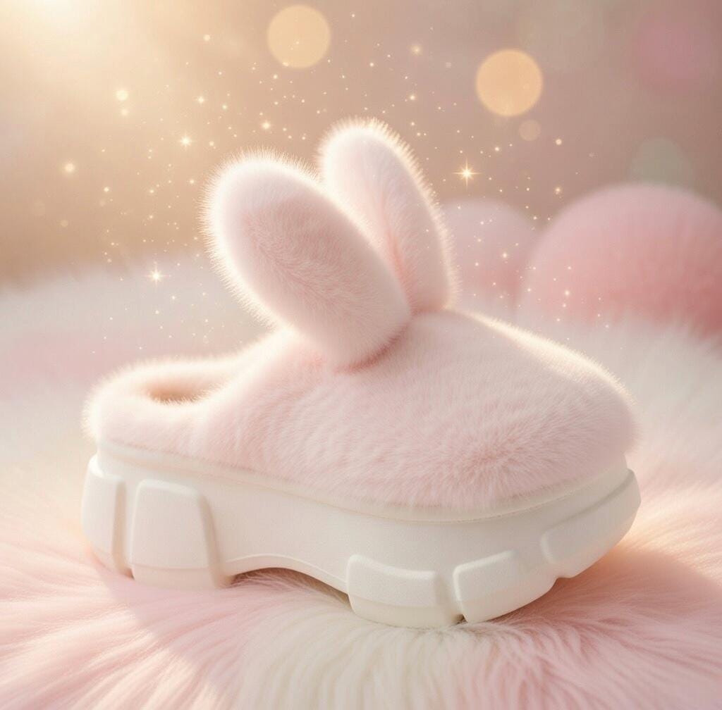 Plush Bunny Platform Slippers | Chunky Sole Cozy Indoor Shoes | SoftSlipsy