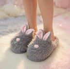 Fluffy Bunny Slippers | Plush Rabbit House Shoes, Cozy Winter Warmth | SoftSlipsy