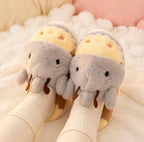 Shark Bee Hybrid Plush Slippers | Soft Cozy Fuzzy Indoor Shoes | SoftSlipsy