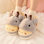 Shark Bee Hybrid Plush Slippers | Soft Cozy Fuzzy Indoor Shoes | SoftSlipsy