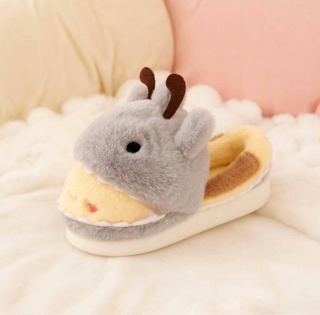 Shark Bee Hybrid Plush Slippers | Soft Cozy Fuzzy Indoor Shoes | SoftSlipsy