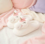 Plush Unicorn Slippers | Soft Cozy Fantasy Animal House Shoes | SoftSlipsy