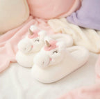 Plush Unicorn Slippers | Soft Cozy Fantasy Animal House Shoes | SoftSlipsy