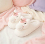 Plush Unicorn Slippers | Soft Cozy Fantasy Animal House Shoes | SoftSlipsy