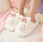 Plush Unicorn Slippers | Soft Cozy Fantasy Animal House Shoes | SoftSlipsy