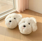 Plush Puppy Face Slippers | Soft Cozy Indoor Dog Shoes | SoftSlipsy
