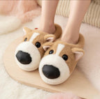 Plush Dog Slippers | Cozy Warm Animal House Shoes for Women | SoftSlipsy