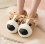 Plush Dog Slippers | Cozy Warm Animal House Shoes for Women | SoftSlipsy