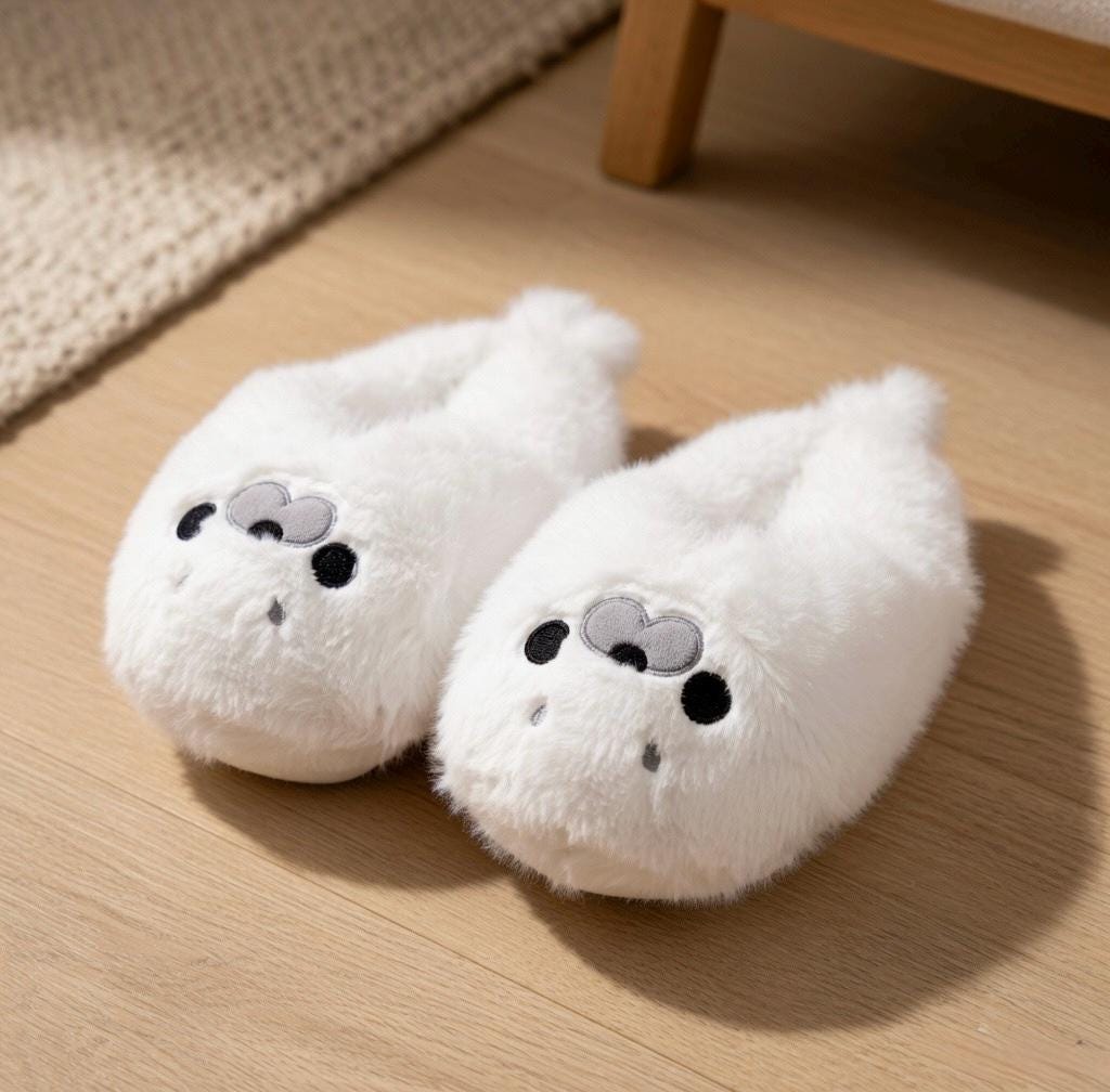 Women's Seal Plush Slippers | Ultra-Soft Fluffy Animal House Shoes | Cozy Winter Indoor Footwear | SoftSlipsy