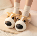 Plush Dog Slippers | Cozy Warm Animal House Shoes for Women | SoftSlipsy