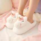 Plush Unicorn Slippers | Soft Cozy Fantasy Animal House Shoes | SoftSlipsy