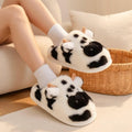 Fluffy Cow Plush Slippers | Cozy Fuzzy Indoor Shoes for Women | SoftSlipsy