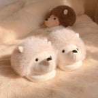 Plush Hedgehog Slippers | Cozy Animal House Shoes for Women | SoftSlipsy