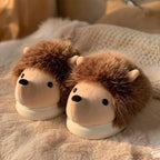 Plush Hedgehog Slippers | Cozy Animal House Shoes for Women | SoftSlipsy