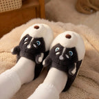 Plush Husky Slippers | Fluffy Dog Face Indoor Shoes, Cozy Warmth | SoftSlipsy