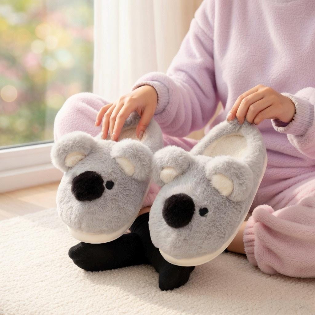 Plush Koala Slippers | Soft Animal House Shoes, Cozy Indoor Warmth | SoftSlipsy