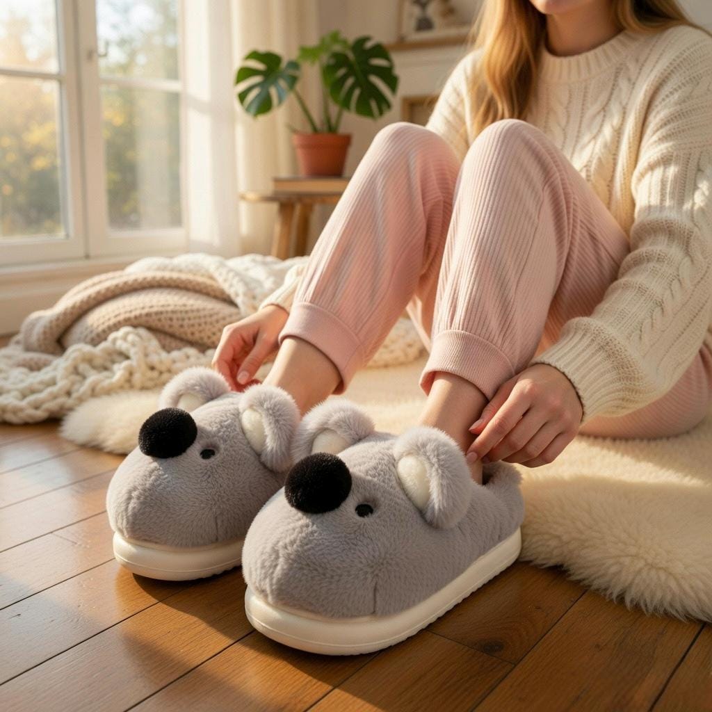 Plush Koala Slippers | Soft Animal House Shoes, Cozy Indoor Warmth | SoftSlipsy