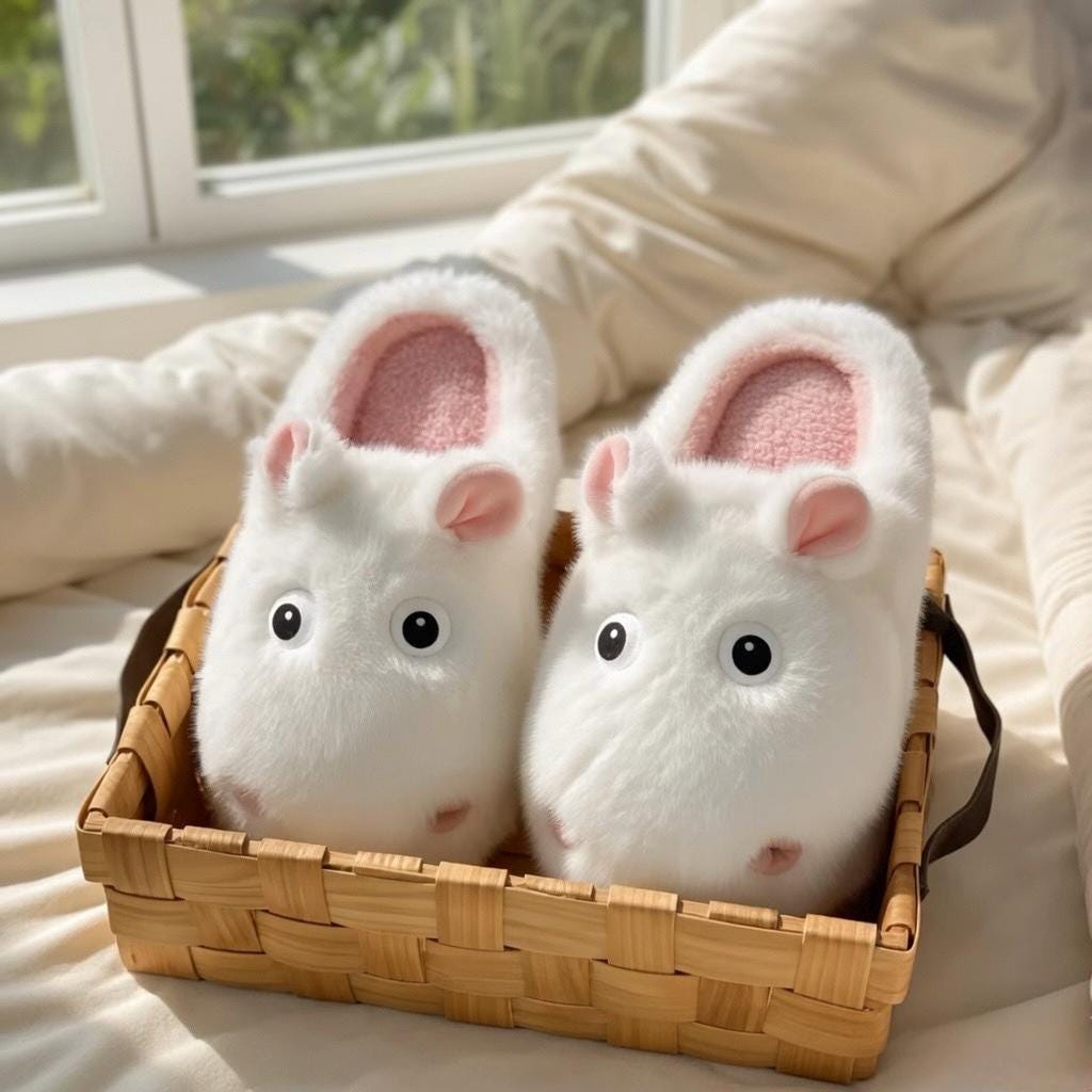Plush Hippo Slippers | Cozy Animal House Shoes, Warm Winter Loungewear | SoftSlipsy
