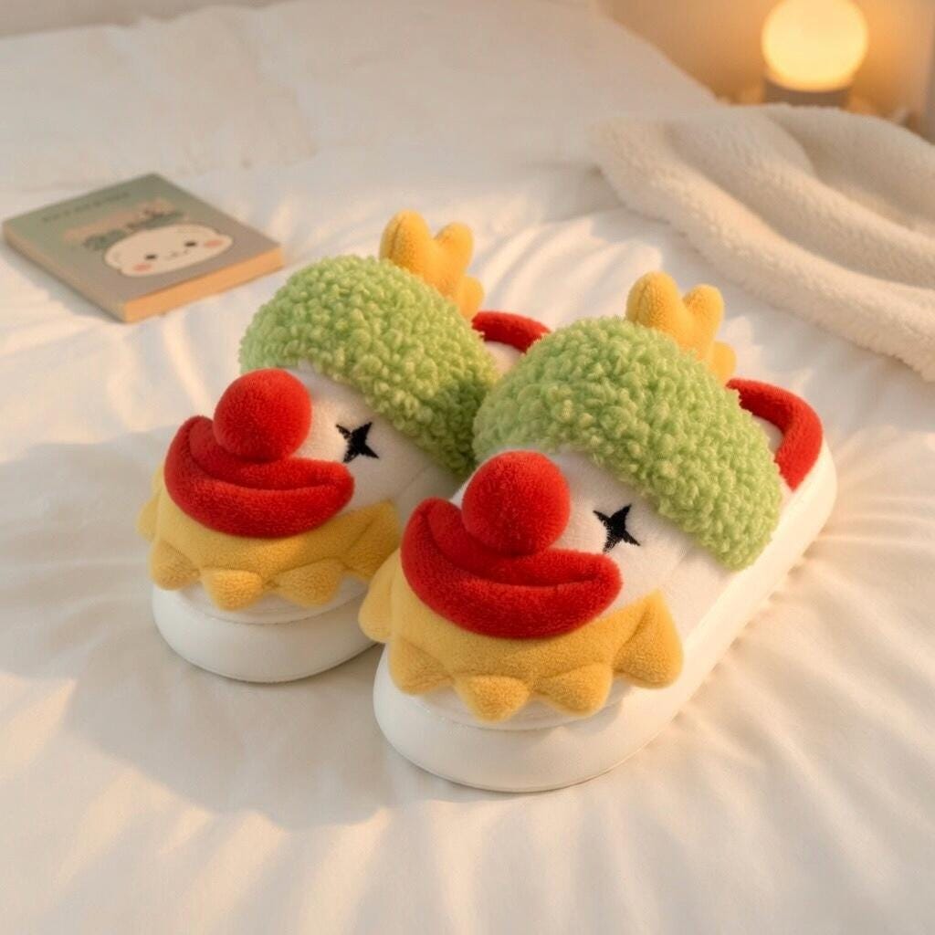 Funny Clown Plush Slippers | Cozy Cartoon Novelty Indoor Shoes | SoftSlipsy
