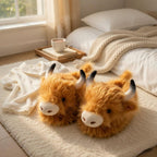 Highland Cow Plush Slippers | Fluffy Animal House Shoes, Cozy Indoor Comfort | SoftSlipsy