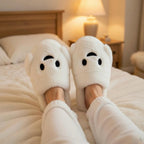 Plush Ghost Slippers | Cozy Fluffy Indoor House Shoes | SoftSlipsy
