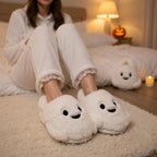 Plush Ghost Slippers | Cozy Fluffy Indoor House Shoes | SoftSlipsy