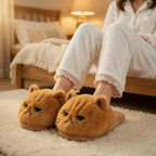 Grumpy Cat Plush Slippers | Fluffy Cozy Indoor House Shoes | SoftSlipsy