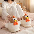 Plush Chicken Slippers | Cozy Cartoon Animal House Shoes | SoftSlipsy