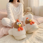 Plush Chicken Slippers | Cozy Cartoon Animal House Shoes | SoftSlipsy
