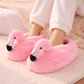 Plush Flamingo Slippers | Cozy Pink Animal House Shoes, Non-Slip Winter Comfort | SoftSlipsy