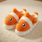 Clownfish Plush Slippers | Cozy Cartoon Fish Indoor House Shoes | SoftSlipsy