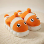 Clownfish Plush Slippers | Cozy Cartoon Fish Indoor House Shoes | SoftSlipsy