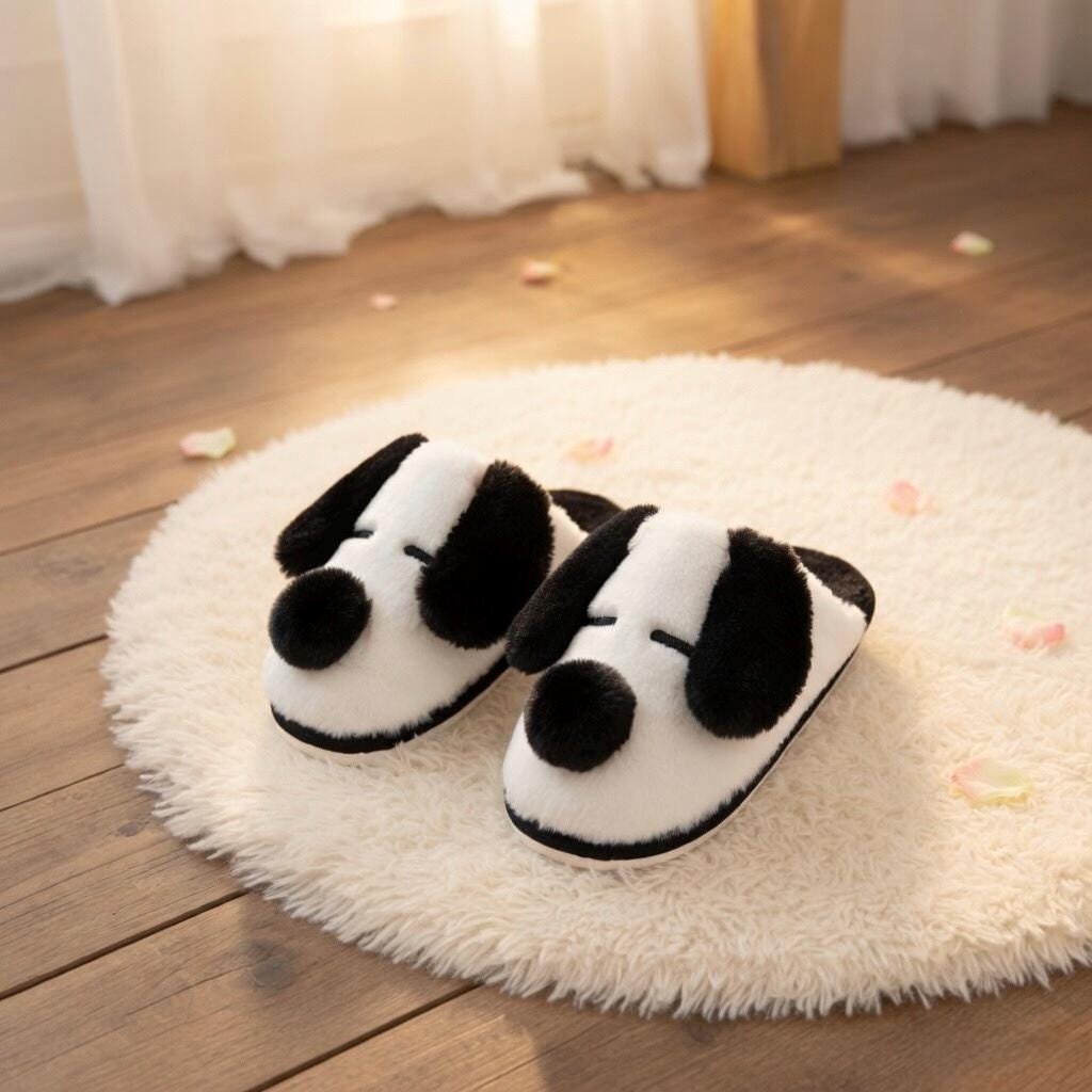 Plush Dog Slippers | Cozy Puppy Animal House Shoes, Winter Warmth | SoftSlipsy