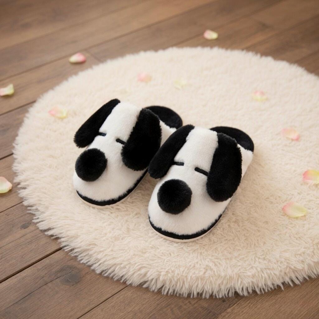 Plush Dog Slippers | Cozy Puppy Animal House Shoes, Winter Warmth | SoftSlipsy